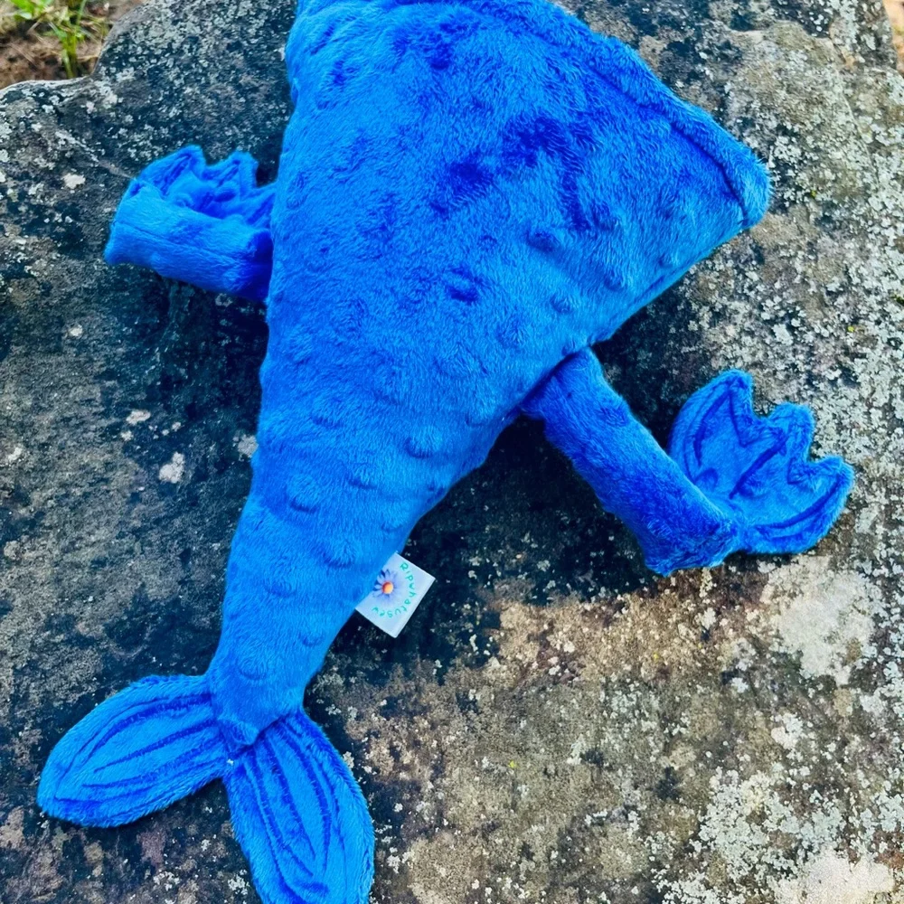 Sea Creature Blue Sea Eater HandMade Plush Toy fish Beast ocean 12” Royal Blue